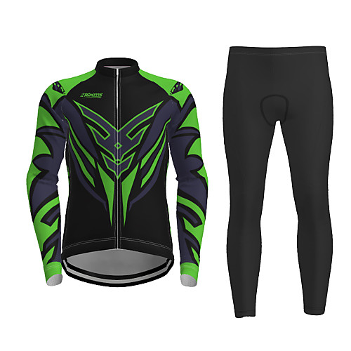 

21Grams Men's Long Sleeve Cycling Jersey with Tights Winter Black / Yellow Red Blue Bike Breathable Quick Dry Sports Letter & Number Mountain Bike MTB Road Bike Cycling Clothing Apparel / Athleisure