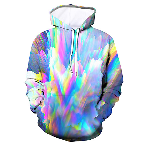 

Men's Hoodie Graphic Hooded Daily Casual Basic Hoodies Sweatshirts Rainbow