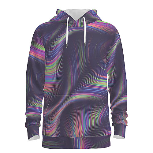 

Men's Pullover Hoodie Sweatshirt Graphic Abstract Daily 3D Print Basic Hoodies Sweatshirts Purple
