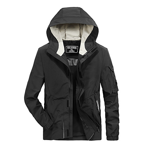 

Men's Hiking Jacket Hiking Windbreaker Military Tactical Jacket Winter Outdoor Solid Color Thermal Warm Lightweight Windproof Breathable Jacket Top Hunting Fishing Climbing Black Army Green Khaki