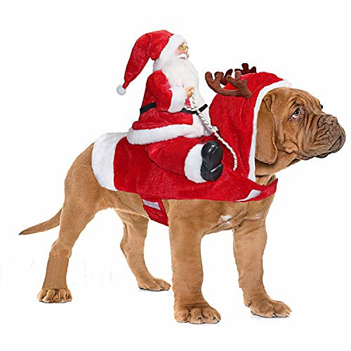 

santa dog costume christmas pet clothes santa claus riding pet cosplay costumes party dressing up dogs cats outfit for small medium large dogs cats