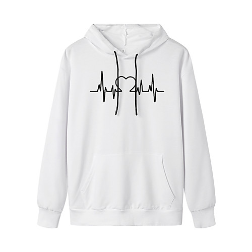 

Women's Pullover Hoodie Sweatshirt Graphic Text Letter Monograms Front Pocket Daily Weekend Other Prints Basic Casual Hoodies Sweatshirts White Black Blue