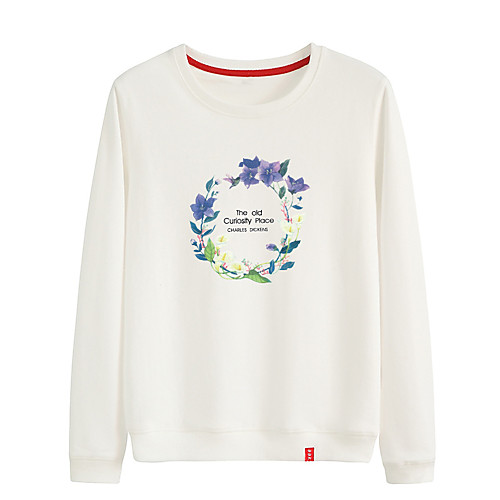 

Women's Sweatshirt Pullover Black White Pink Artistic Style Crew Neck Cotton Cute Vine Letter Sport Athleisure Sweatshirt Top Long Sleeve Breathable Warm Soft Comfortable Everyday Use Causal / Winter