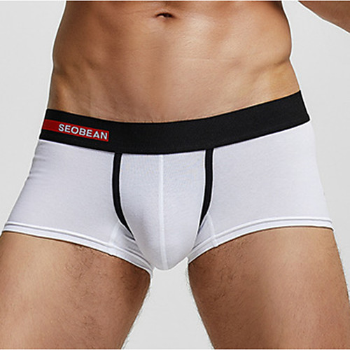 

SEOBEAN Men's Sports Underwear Shorts Boxer Briefs Bottoms Cotton Winter Fitness Gym Workout Performance Running Training Breathable Quick Dry Soft Sport White Black Blue / Stretchy