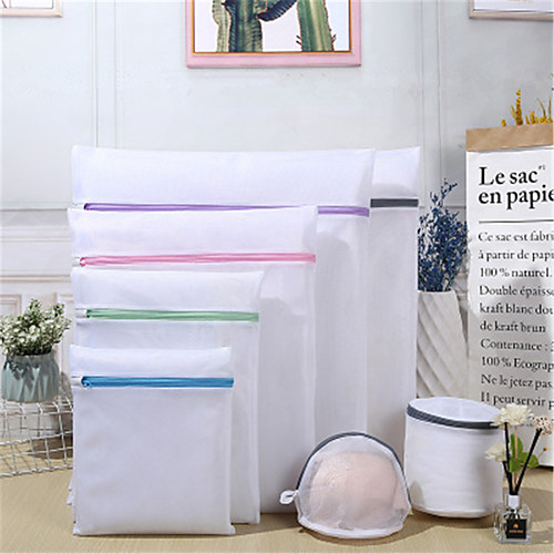 

Laundry Wash Bags 7Pcs/sets Zippered Mesh Foldable Delicates Lingerie Bra Socks Underwear Washing Machine Clothes Protection Net Random Color