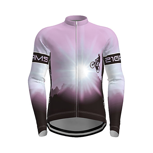 

21Grams Men's Long Sleeve Cycling Jersey Purple Yellow Red Novelty Bike Jersey Top Mountain Bike MTB Road Bike Cycling Breathable Quick Dry Sports Clothing Apparel / Micro-elastic / Athleisure