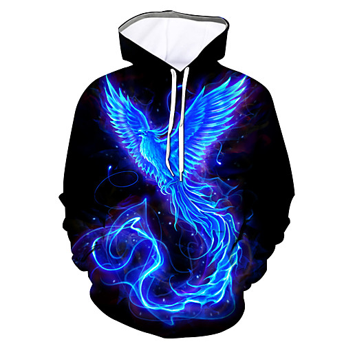 

Men's Unisex Pullover Hoodie Sweatshirt Graphic Bird Daily Going out 3D Print Casual Hoodies Sweatshirts Blue Blushing Pink Gold