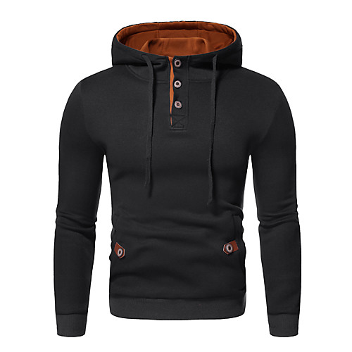 

Men's Pullover Hoodie Sweatshirt Solid Color Hooded non-printing Basic Hoodies Sweatshirts Long Sleeve Black Navy Blue