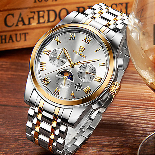 

Tevise Men's Mechanical Watch Analog Automatic self-winding Modern Style Stylish Casual Water Resistant / Waterproof Calendar / date / day Moon Phase / Stainless Steel