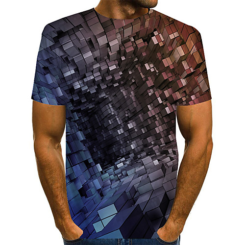 

Men's T shirt Graphic Plus Size Print Short Sleeve Daily Tops Basic Exaggerated Dusty Blue