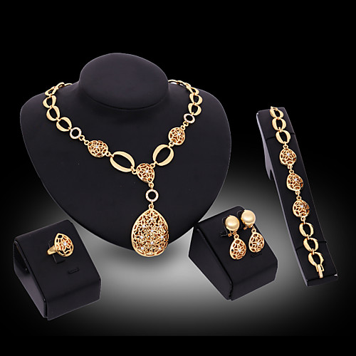 

Women's Jewelry Set Bridal Jewelry Sets Tassel Fringe Pear Fashion Gold Plated Earrings Jewelry Gold For Christmas Wedding Party Evening Gift Formal 1 set