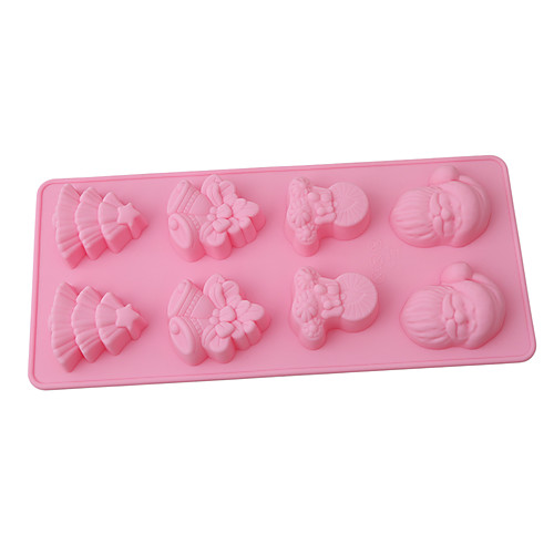

1pcs Christmas Tree Cake Soap Chocolate Decoration Mould Cake Tools Christmas Bell Shape Mould Silicone Santa Baking Tools