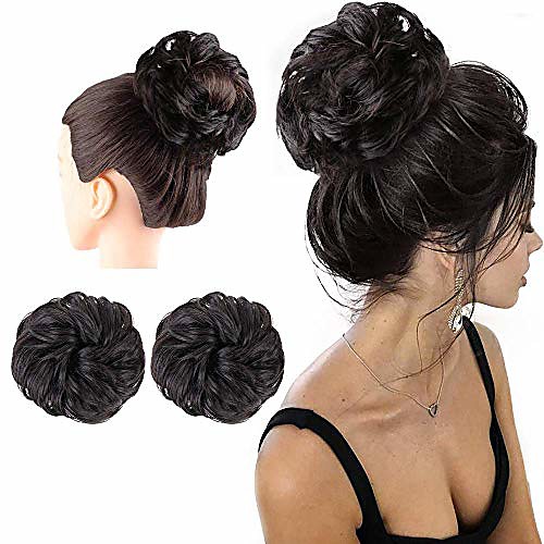 

1pcs messy bun hair piece hair buns hair piece scrunchies for women messy bun synthetic curly wavy scrunchy updo face bun hair extensions& #40;color:4#& #41;