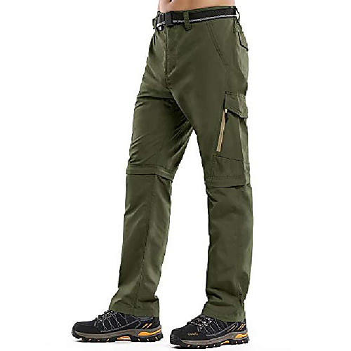 

hiking pants mens,zip off convertible outdoor upf 50 quick dry lightweight fishing cargo pants with belt #6088-army green,40