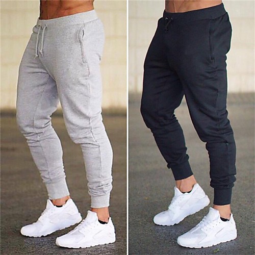 

Men's Joggers Jogger Pants Track Pants Sweatpants Pocket Bottoms Thermal / Warm Windproof Breathable Black Army Green Burgundy Cotton Fitness Gym Workout Running Sports Activewear High Elasticity Slim