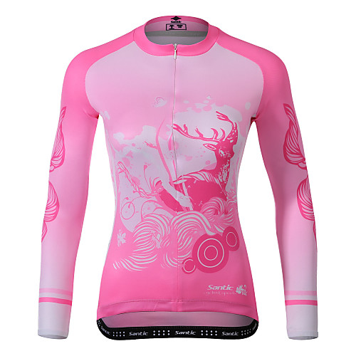 

Women's Long Sleeve Cycling Jersey Pink Bike Jersey Mountain Bike MTB Road Bike Cycling Quick Dry Sports Clothing Apparel / Stretchy
