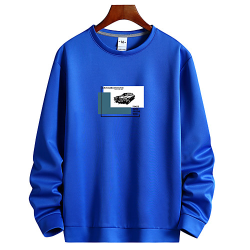 

Men's Pullover Sweatshirt Graphic Round Neck Daily Going out Casual Streetwear Hoodies Sweatshirts White Black Blue