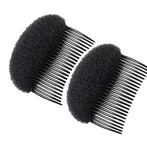 

healtheveryday2pcs charming bump it up volume inserts do beehive hair styler insert tool hair comb black/brown colors for choose hot (black)