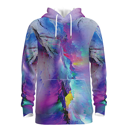 

Men's Pullover Hoodie Sweatshirt Graphic Tie Dye Hooded Daily 3D Print Basic Hoodies Sweatshirts Purple