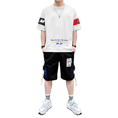 

Men's Women's Tracksuit Jogging Suit Activewear Set Short Sleeve 2pcs Elastane Breathable Quick Dry Soft Fitness Gym Workout Running Active Training Walking Sportswear Running T-Shirt With Pants