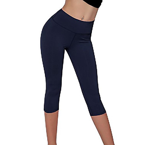 

women's capri legging yoga pants (xl, navy)