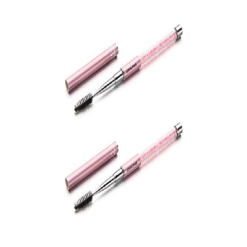 

2pcs mascara brushes eyebrow eyelash brushes mascara wands applicators eye brushes portable cosmetic brushes with cap for travel, pink