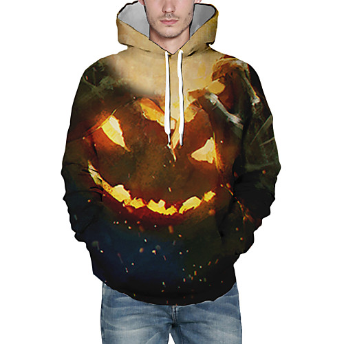 

Men's Pullover Hoodie Sweatshirt Graphic Halloween Daily Casual Halloween Hoodies Sweatshirts Black