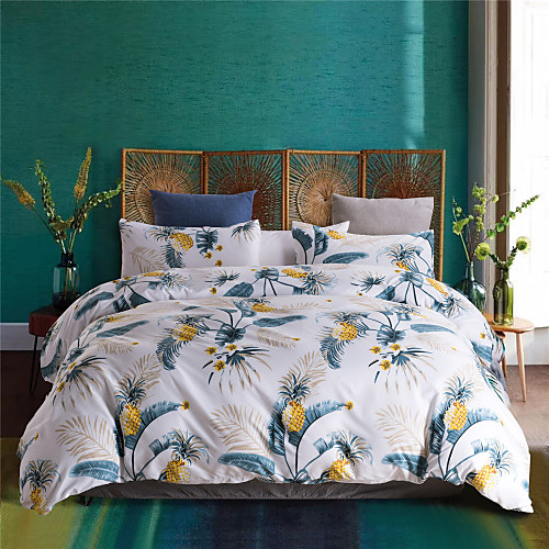 

Pineapple Print 3-Piece Duvet Cover Set Hotel Bedding Sets Comforter Cover with Soft Lightweight Microfiber(Include 1 Duvet Cover and 2 Pillowcases)