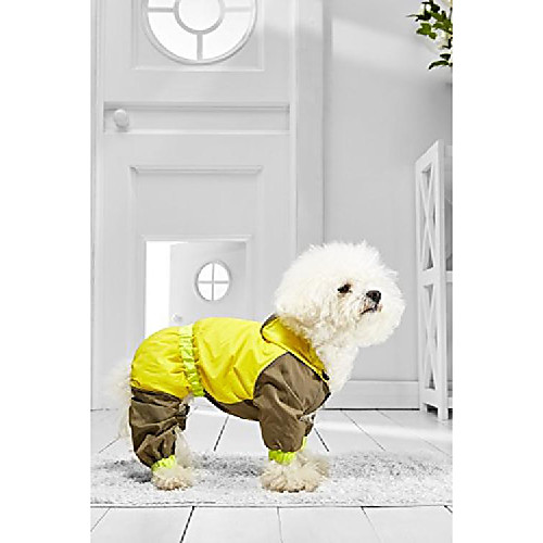 

small dog raincoat for bichon frise mini schnauzer chinese crested jack russell (medium size, yellow, khaki)