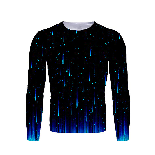 

Men's T shirt Graphic Print Long Sleeve Daily Tops Basic Black