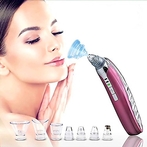 

blackhead remover, electric vacuum suction remover extractor tool set skin pore cleaner blackhead eliminator usb rechargeable with 7 multi-function probe for facial