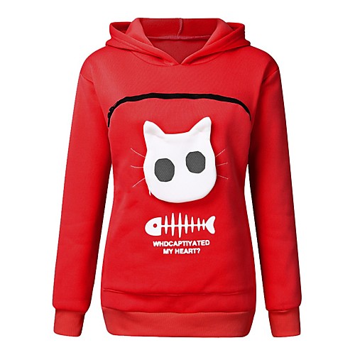 

Women's Pullover Hoodie Sweatshirt Animal Daily Basic Hoodies Sweatshirts Loose Oversized Black Red Yellow