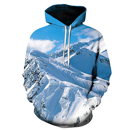 

Men's Pullover Hoodie Sweatshirt Graphic Daily Weekend 3D Print Basic Casual Hoodies Sweatshirts Light Blue