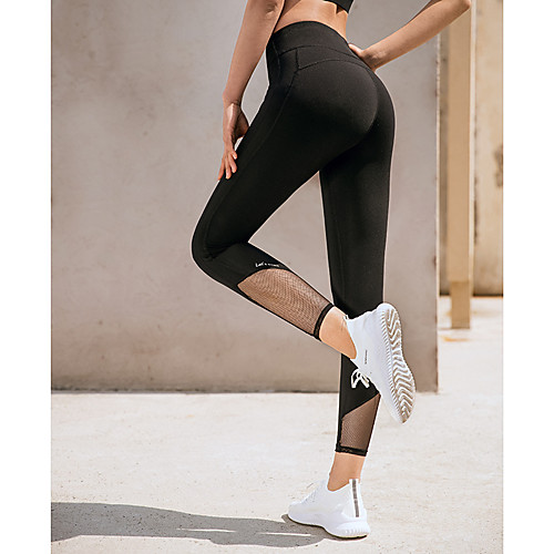 

Women's Running Tights Leggings Compression Pants Athleisure Capris Bottoms Mesh Nylon Mesh Elastane Winter Fitness Gym Workout Running Jogging Training Tummy Control Butt Lift Breathable Sport Black