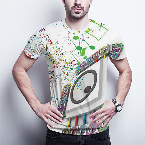 

Men's T shirt 3D Print Graphic Plus Size Print Short Sleeve Daily Tops Basic Green
