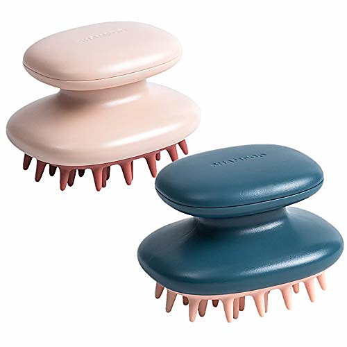 

2 pack hair scalp massager silicone waterproof shampoo brush hair clean and head relax (multicolor-1)