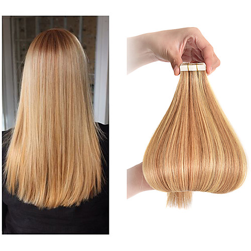 

Tapes Hair Extensions Remy Human Hair 20pcs Pack Straight Hair Extensions