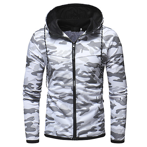 

Men's Hoodie Camo / Camouflage Hooded Basic Hoodies Sweatshirts White Black Navy Blue