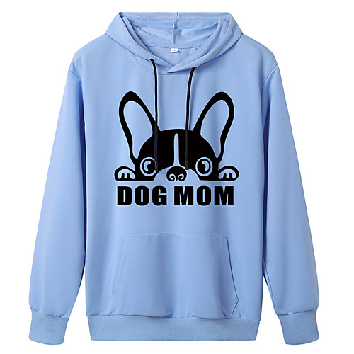 

Women's Hoodie Pullover Cartoon Hoodie Dog Letter Printed Sport Athleisure Hoodie Top Long Sleeve Warm Soft Oversized Comfortable Everyday Use Exercising General Use / Winter
