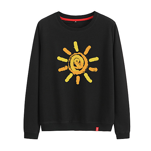 

Women's Sweatshirt Pullover Black White Pink Cartoon Crew Neck Cartoon Cute Sport Athleisure Sweatshirt Long Sleeve Warm Soft Comfortable Everyday Use Causal Exercising General Use / Winter