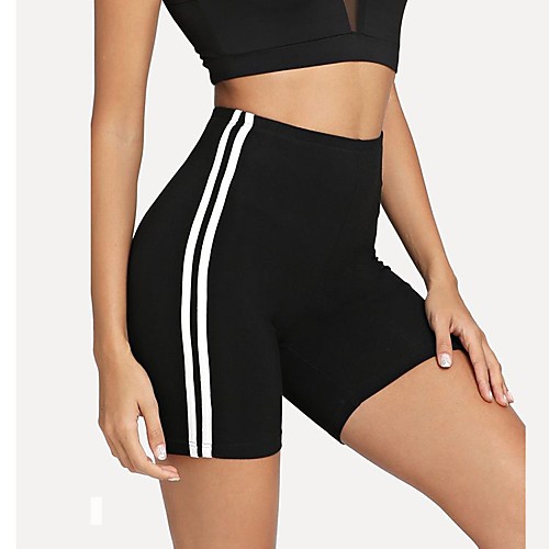 

Women's Running Tight Shorts Athletic Bottoms Fitness Gym Workout Running Jogging Training Breathable Quick Dry Soft Sport Stripes Solid Colored Dark Grey Black Wine Royal Blue Navy Blue / Stretchy