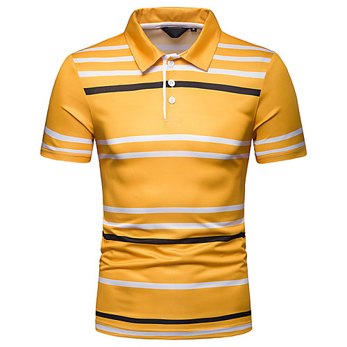 

Men's Polo Graphic Short Sleeve Daily Tops Black Red Yellow