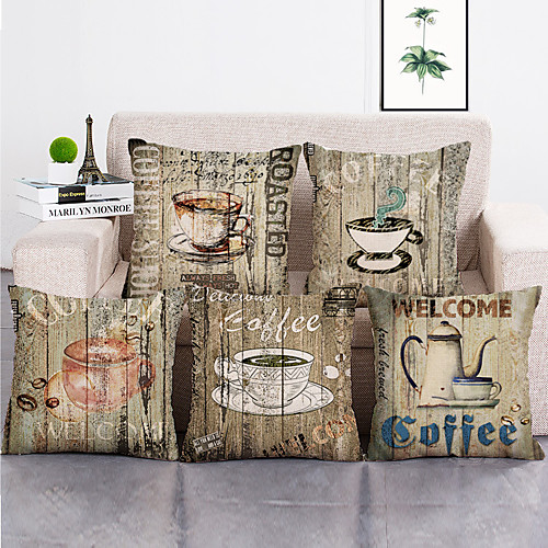 

Set Of 5 Pillow Cover Decorative Printed Cushion Covers 4545 Pillowcase Sofa Cushions Polyester Pillows Covers