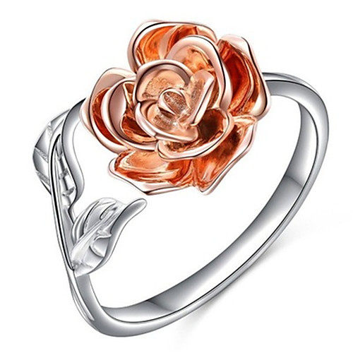 

Women's Open Ring 1pc Silver Platinum Plated Rose Gold Plated Alloy Fashion Wedding Party Jewelry Flower Cute