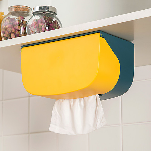 

Wall-mounted Tissue Box Perforated Kitchen Drawer Tray Bathroom Toilet Paper Rack Roll Storage