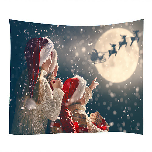

Snowflake Christmas Digital Printed Tapestry Classic Theme Wall Decor 100% Polyester Contemporary Wall Art Wall Tapestries Decoration
