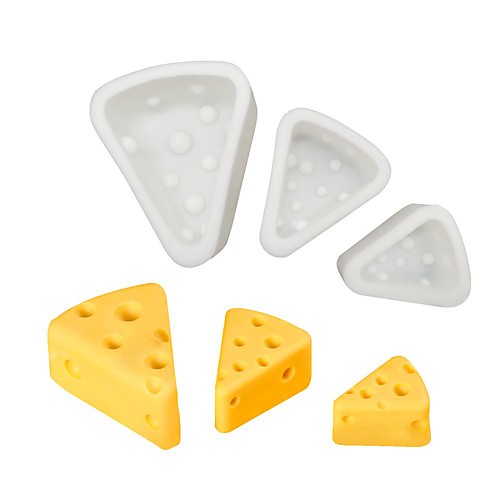 

3pcs 3D Cheese Silicone Mold Cheese Mousse Cake Mold DIY Creative Baking Utensils Ice Cream Chocolate Mold