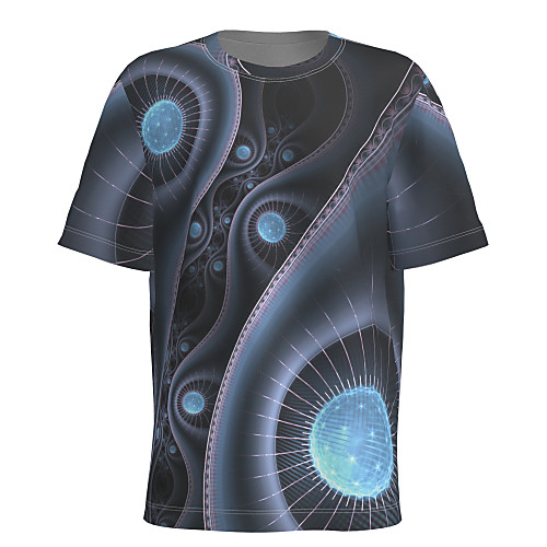 

Men's T shirt 3D Print Graphic Abstract Short Sleeve Daily Tops Basic Black