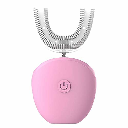 

u-type electric toothbrush teeth whitening light ultrasonic omnidirectional cleaning teeth toothbrush mouth cleaner,pink