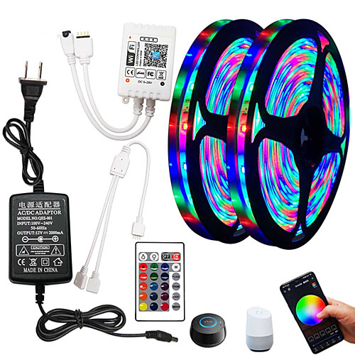 

5m Flexible LED Strip Lights RGB Tiktok Lights Remote Controls 270 LEDs SMD2835 8mm 1 24Keys Remote Controller 1 x 2A power adapter 1 set RGB Change Christmas New Year's Indoor Decorative